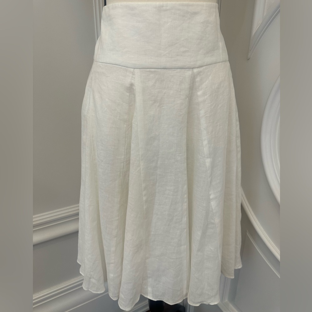Ralph Lauren 100% Linen White Skirt (Size 10)